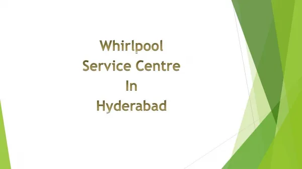 Whirlpool Service Centre in Hyderabad