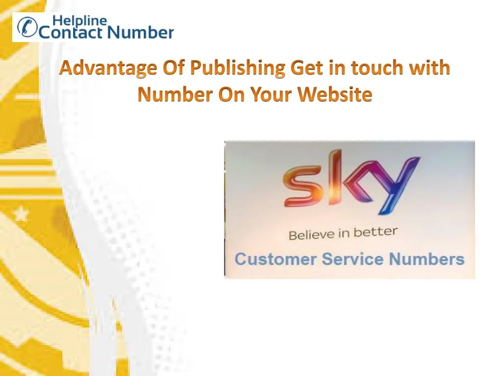 advantage of publishing get in touch with number