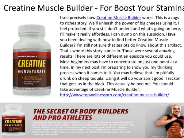 Creatine Muscle Builder - Use This And Boost Your Muscle Strength