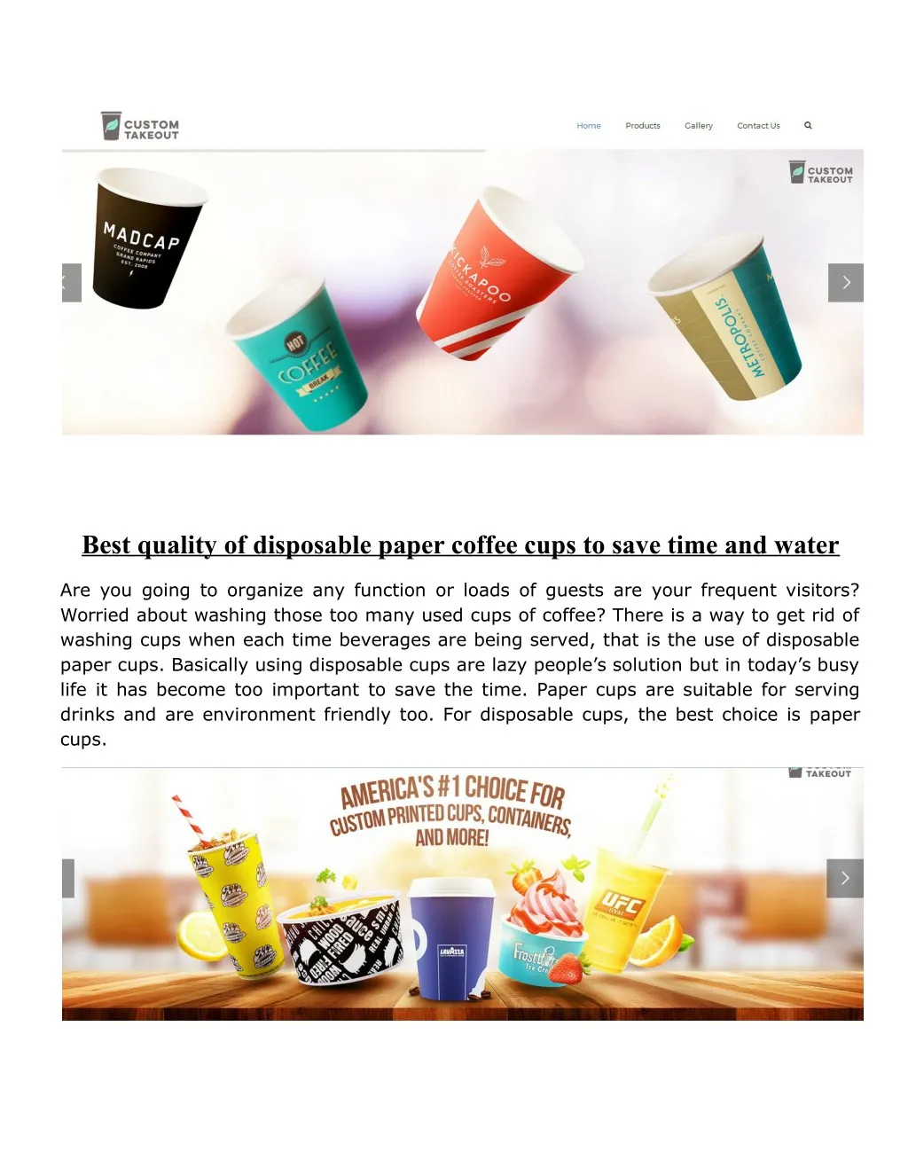 best quality of disposable paper coffee cups