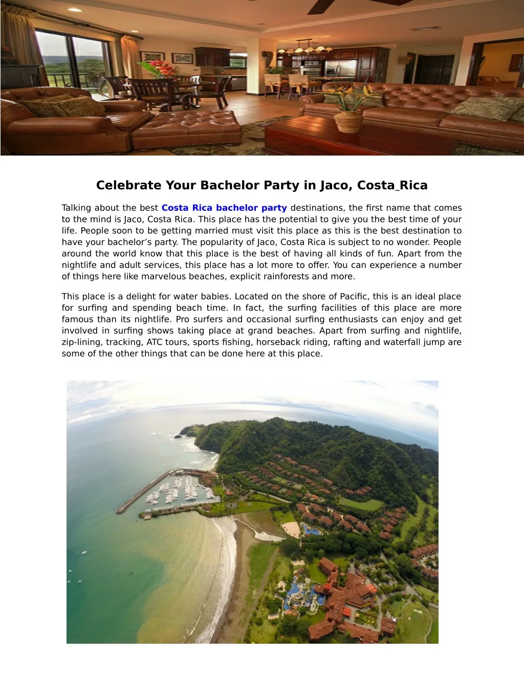 celebrate your bachelor party in jaco costa rica