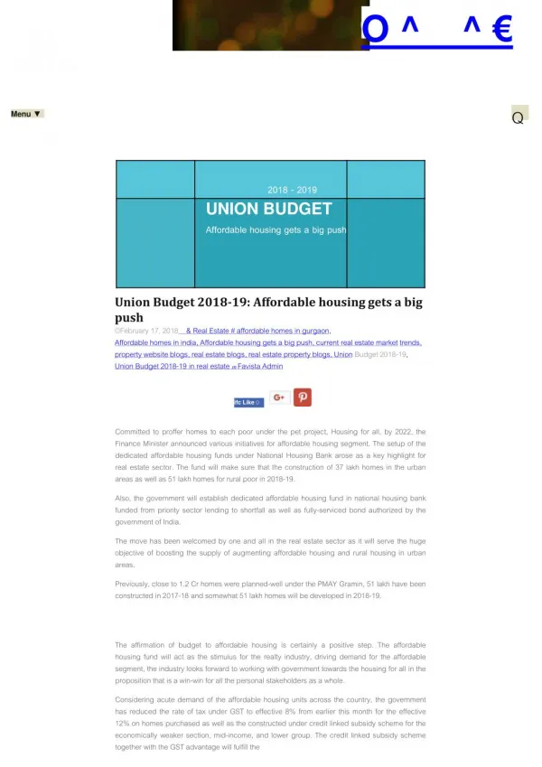 Union budget 2018 19 affordable housing gets a big push