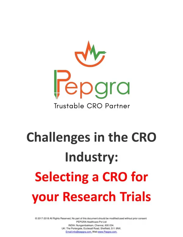Key Attributes while Selecting CRO for your Research Trials