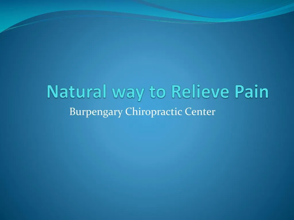 natural way to relieve pain