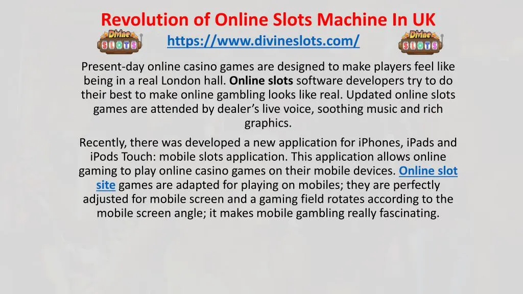 revolution of online slots machine in uk