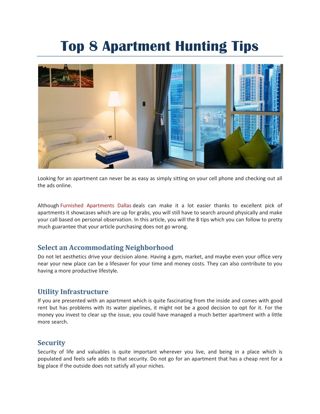 top 8 apartment hunting tips