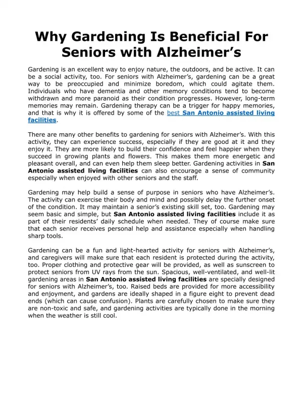 Why Gardening Is Beneficial For Seniors with Alzheimer’s