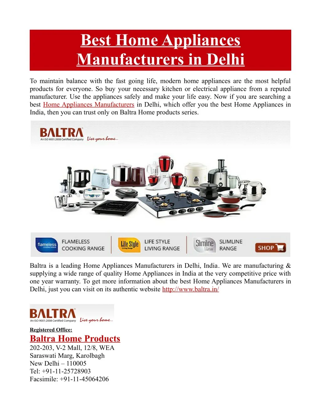 best home appliances manufacturers in delhi