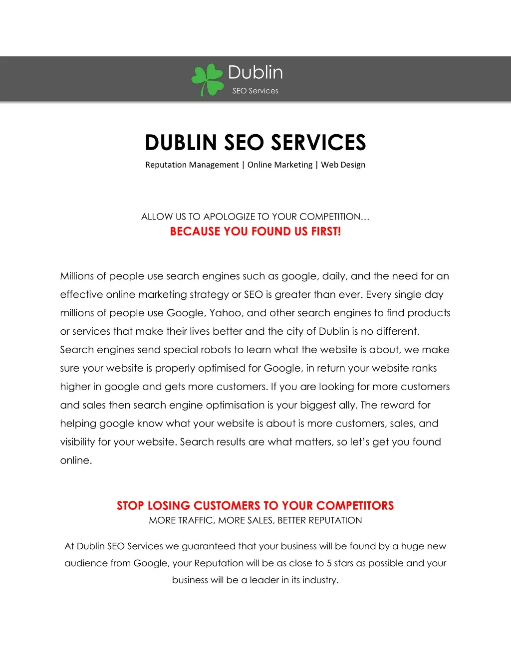 dublin seo services