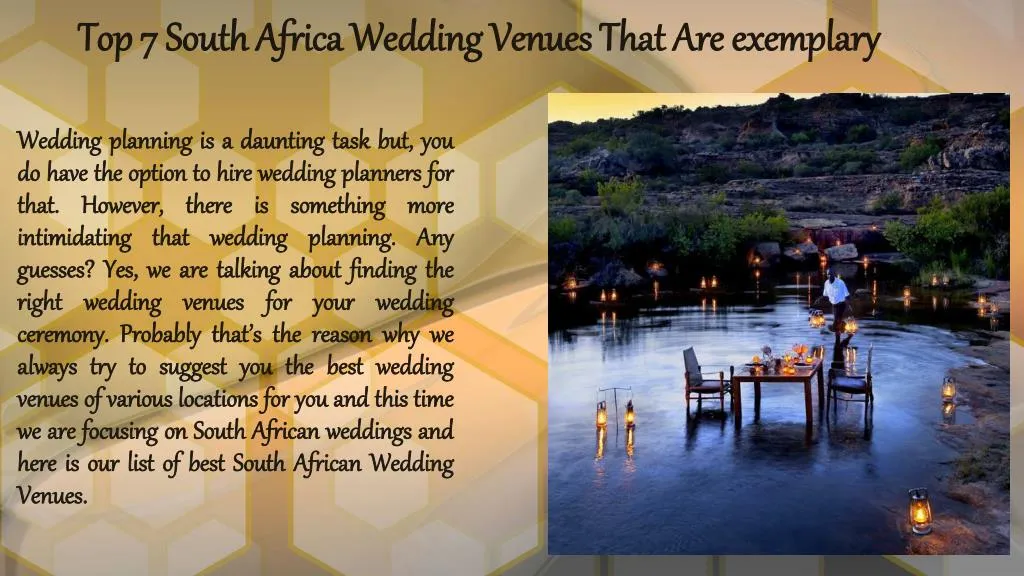 top 7 south africa wedding venues that are exemplary