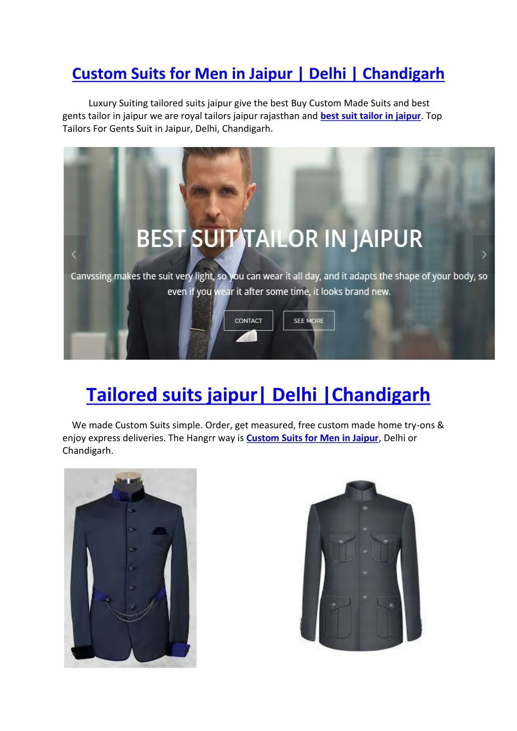 custom suits for men in jaipur delhi chandigarh