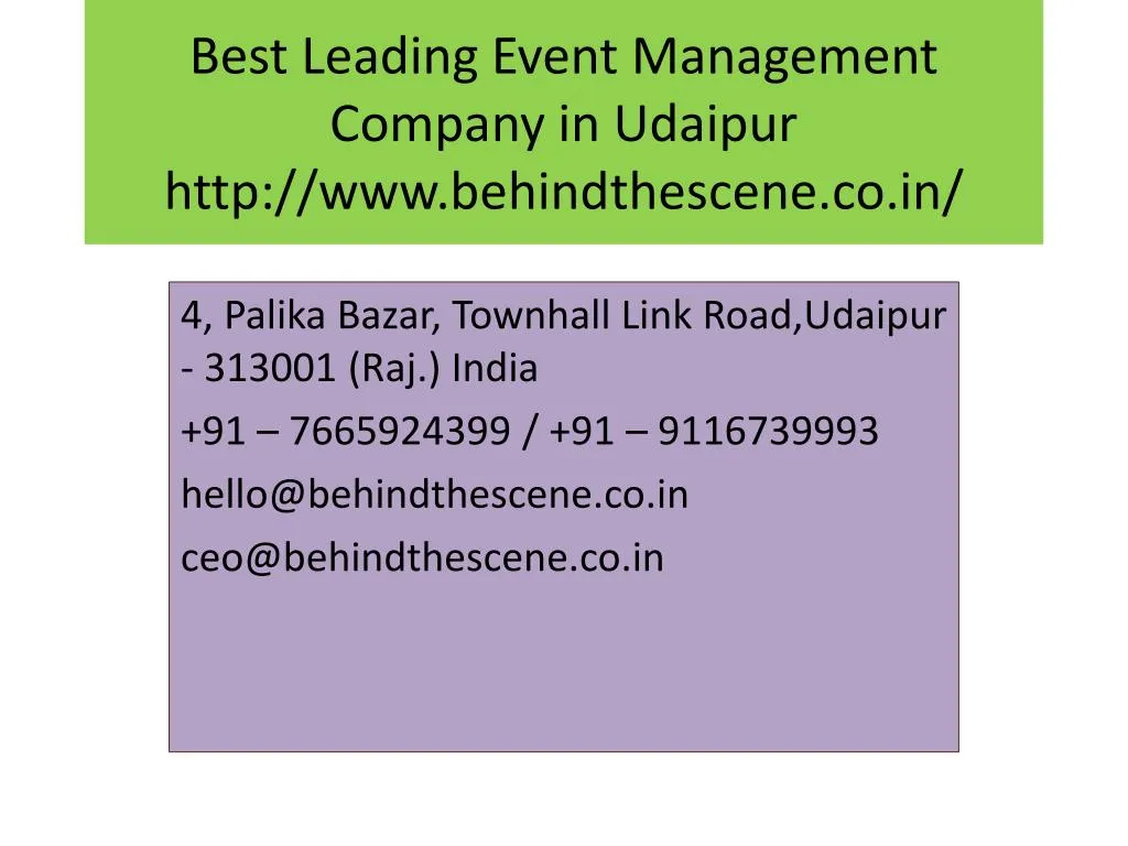 best leading event management company in udaipur http www behindthescene co in