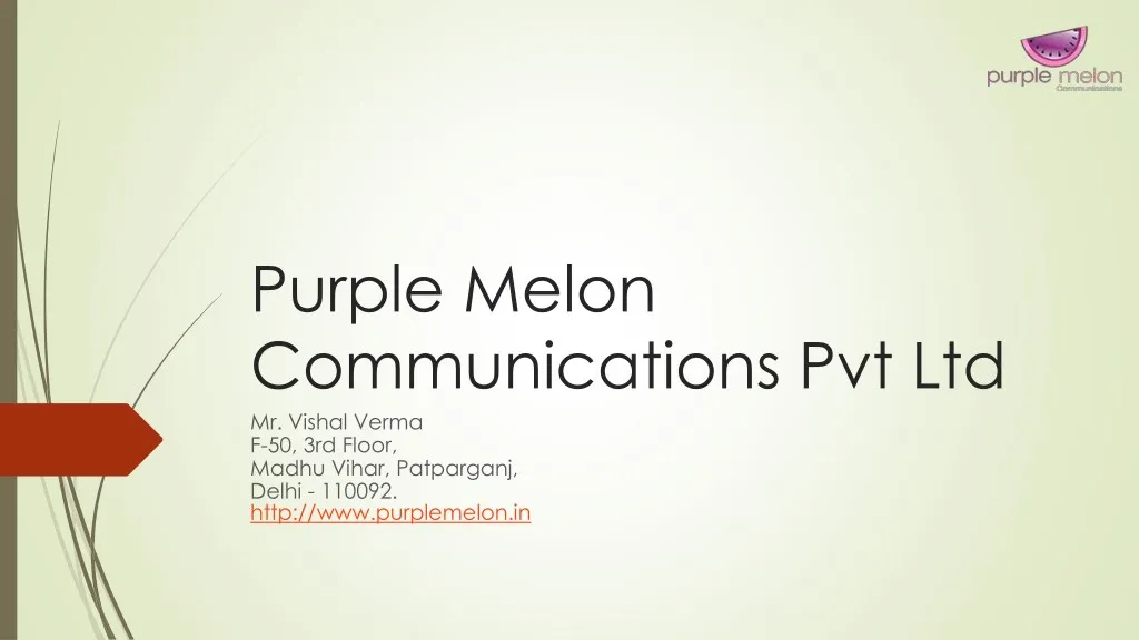 purple melon communications pvt ltd mr vishal