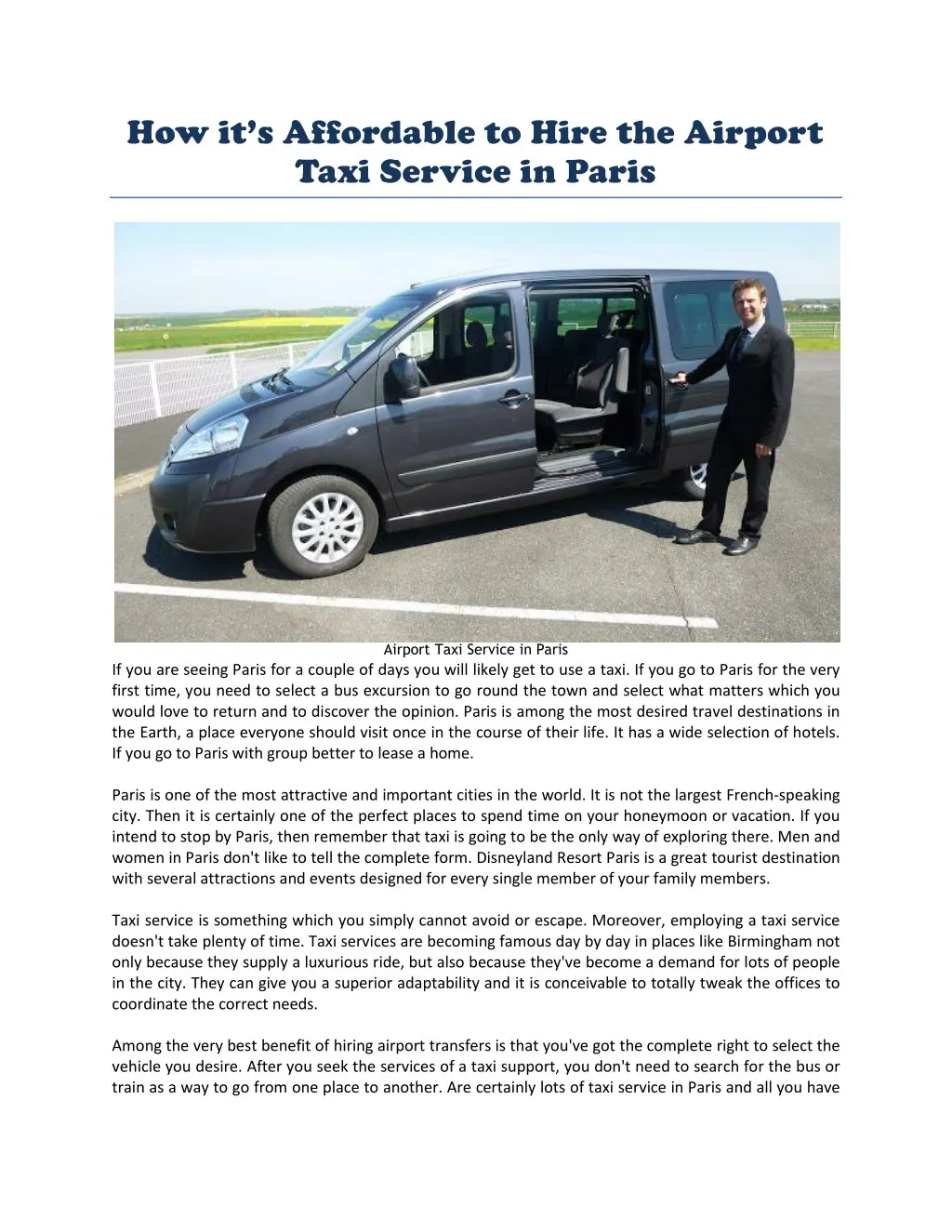 how it s affordable to hire the airport taxi