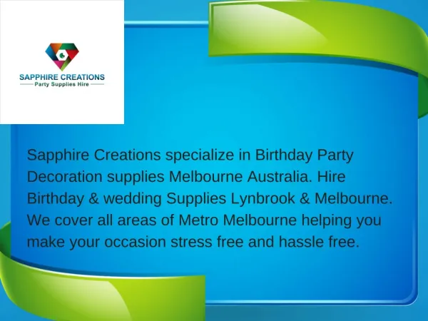 Birthday party supplies Melbourne