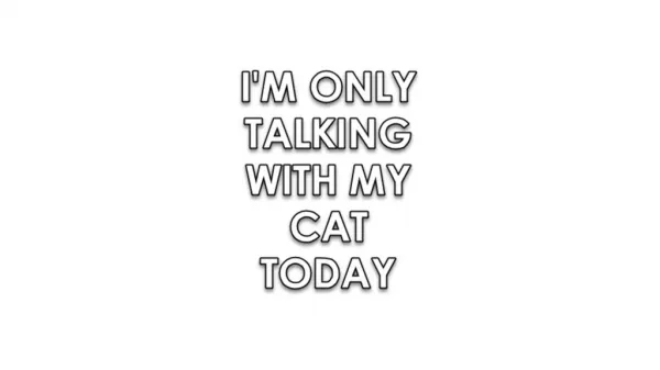I'm only talking with my cat today T-shirt!