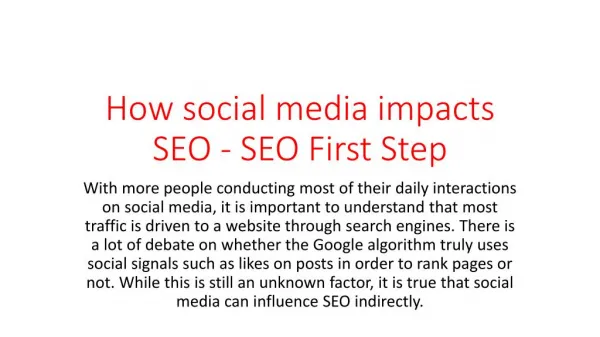 How social media impacts SEO - SEO First Step