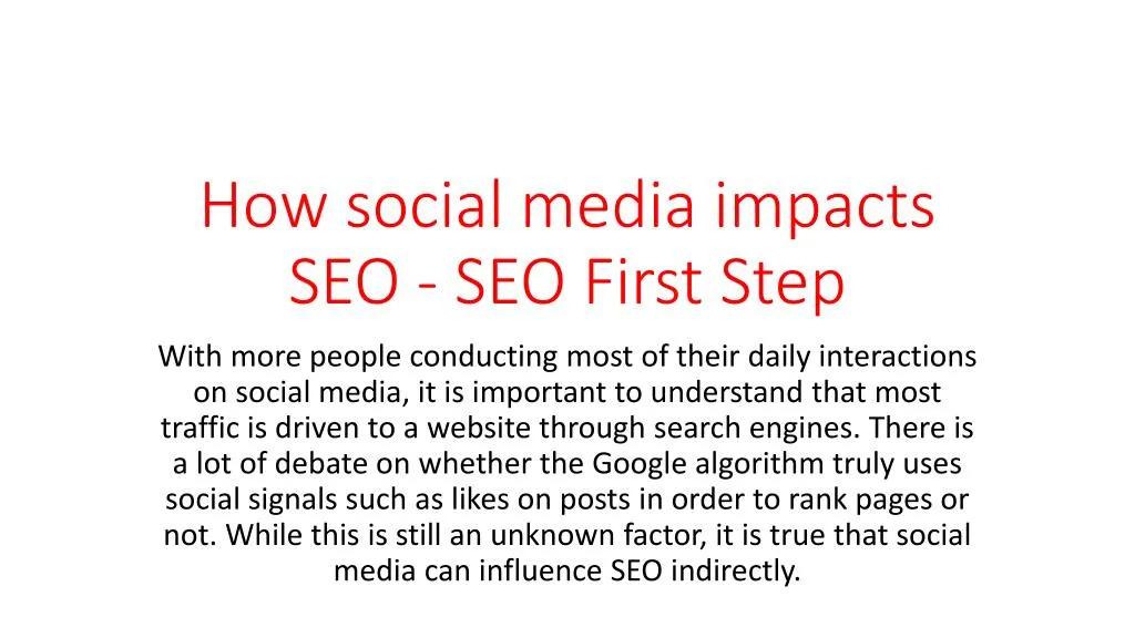 how social media impacts seo seo first step
