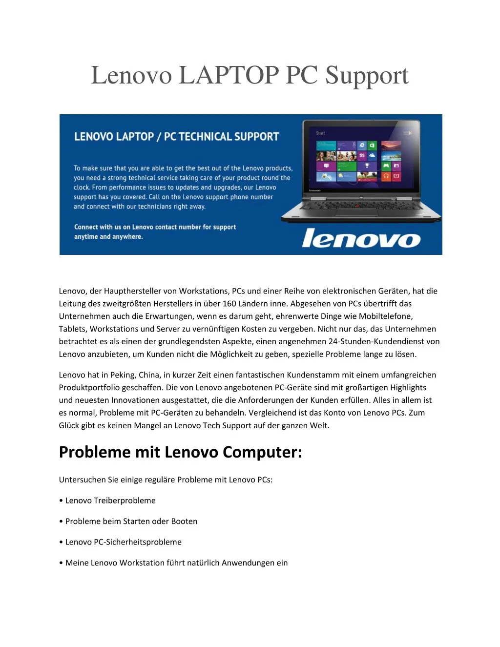 lenovo laptop pc support