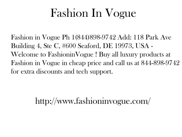 FashioninVogue 118 Park Ave Building 4, Ste C, #600 Seaford