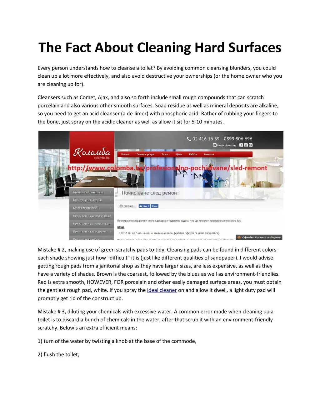 the fact about cleaning hard surfaces