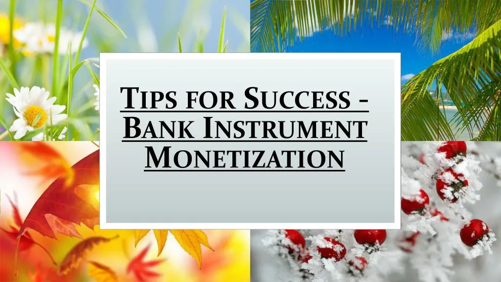 tips for success bank instrument monetization