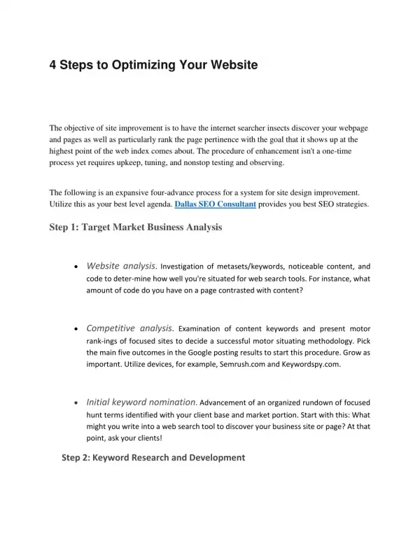 4 Steps to Optimizing Your Website
