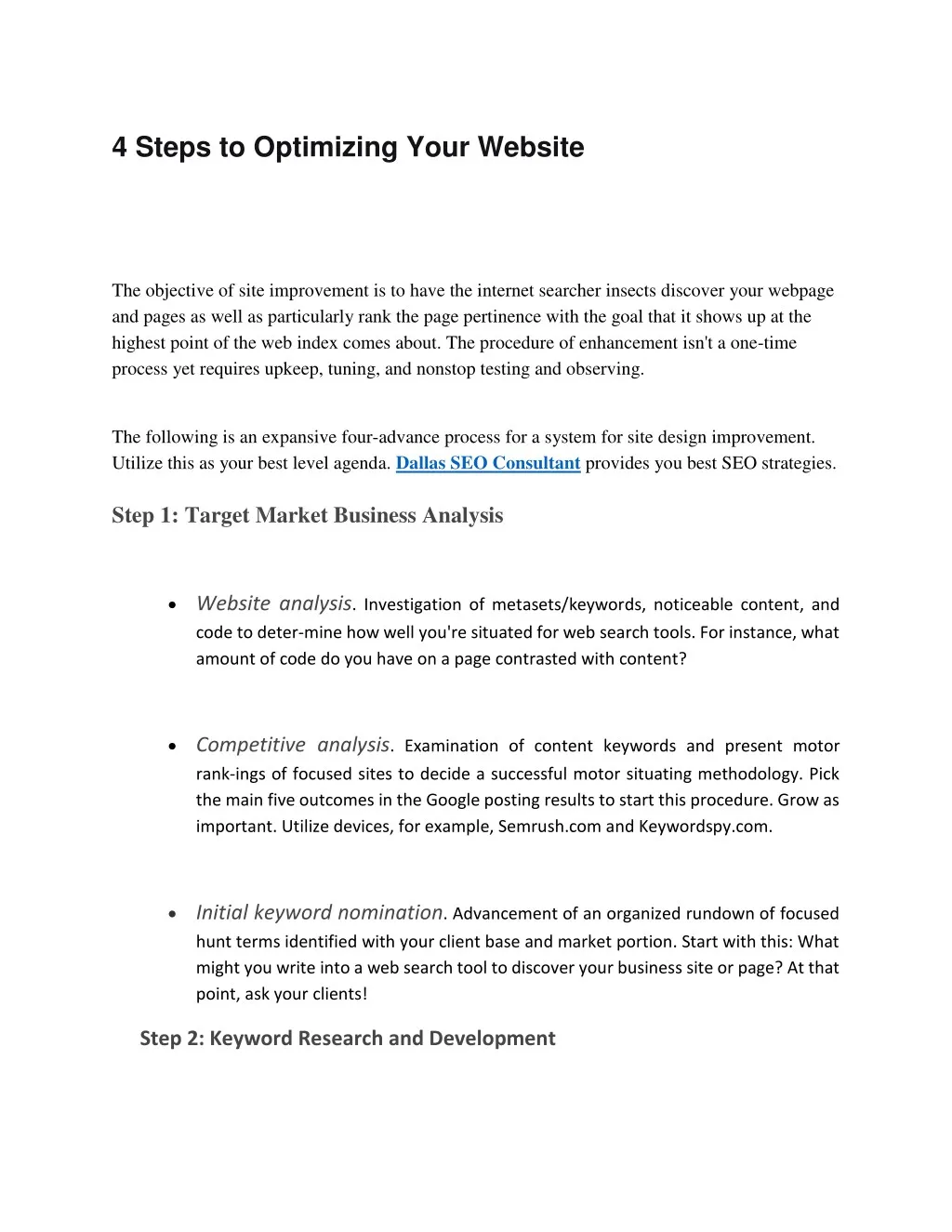 4 steps to optimizing your website