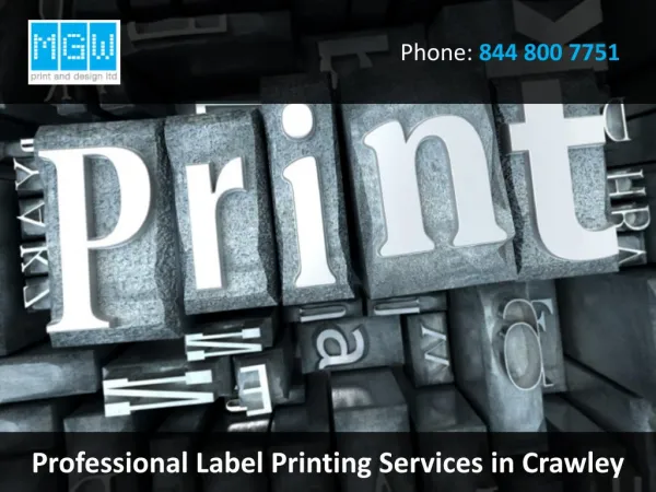 Professional Label Printing Services in Crawley