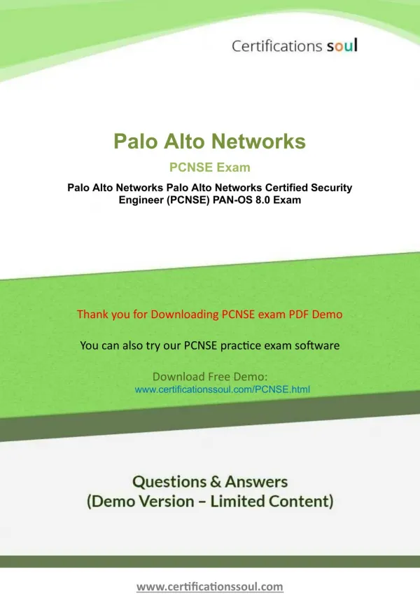 Latest Paloalto Networks PCNSE Exam Dumps