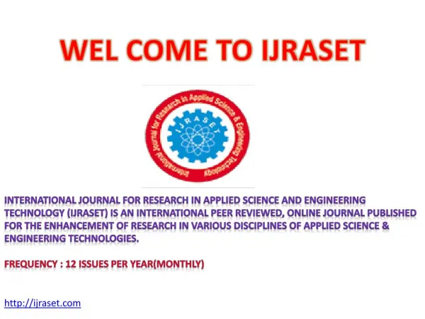 UGC Approved International Journal for Scientific, Engineering & Applied Science, Research & Technology