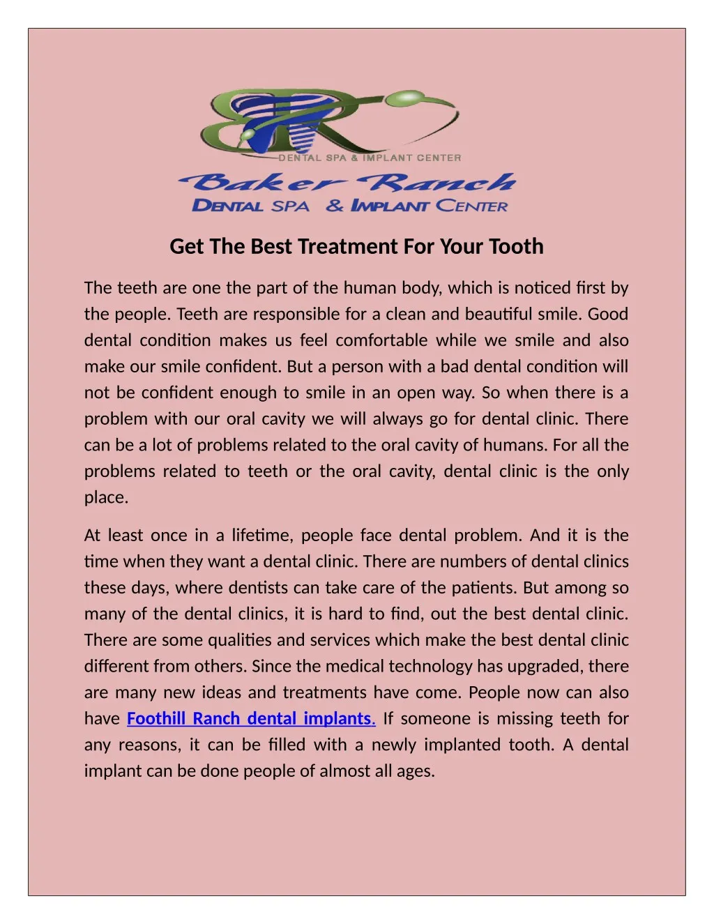 get the best treatment for your tooth