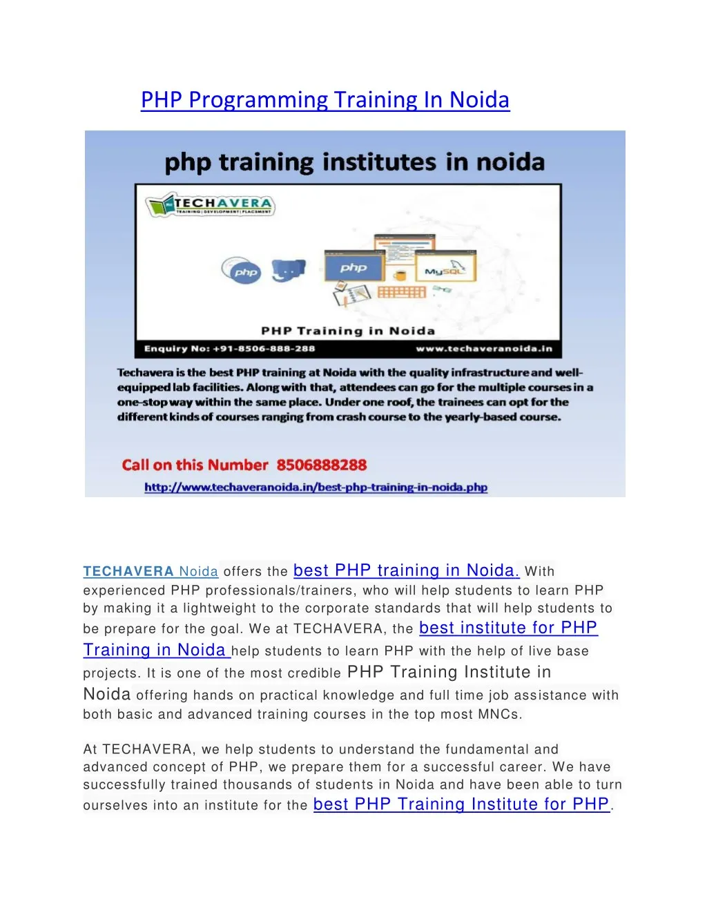 php programming training in noida