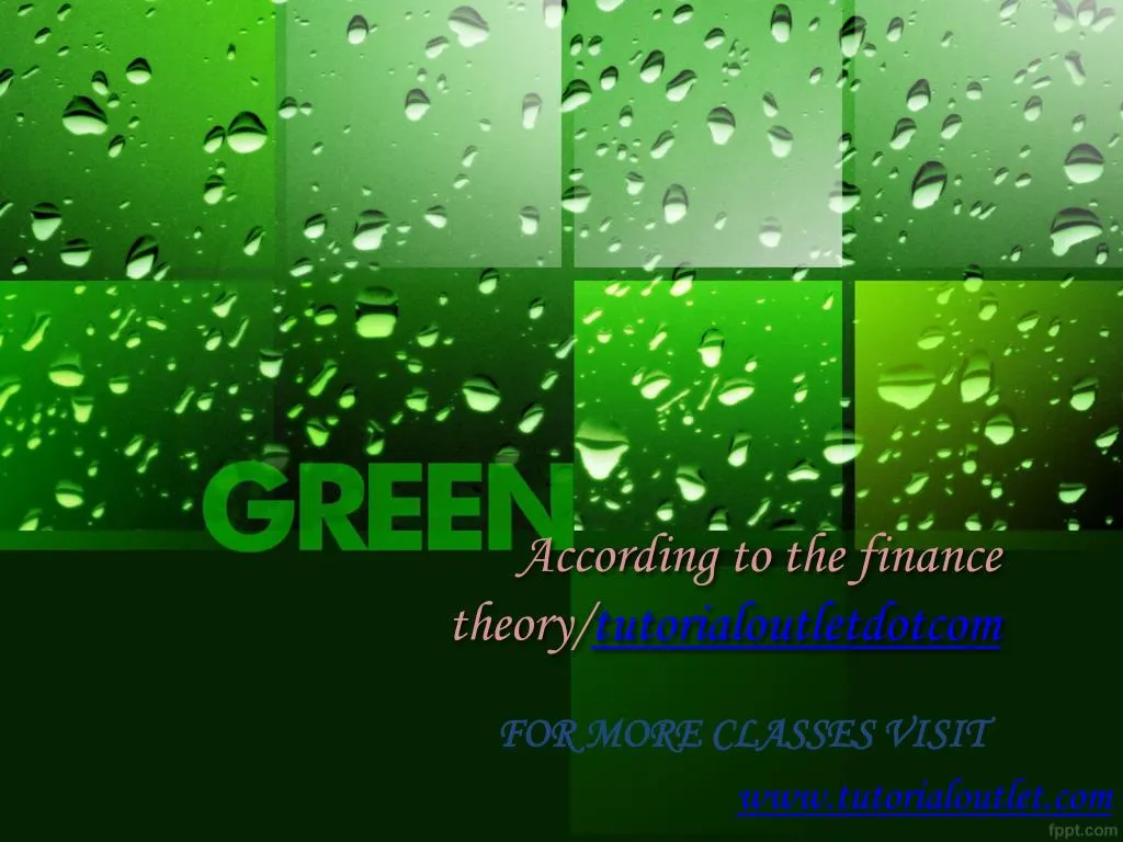 according to the finance theory tutorialoutletdotcom
