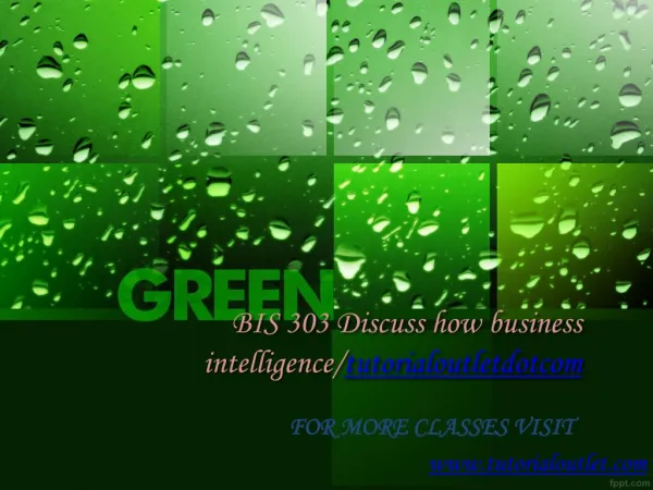 BIS 303 Discuss how business intelligence Become Exceptional/tutorialoutletdotcom
