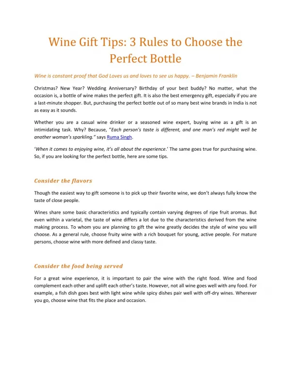 Wine Gift Tips: 3 Rules to Choose the Perfect Bottle