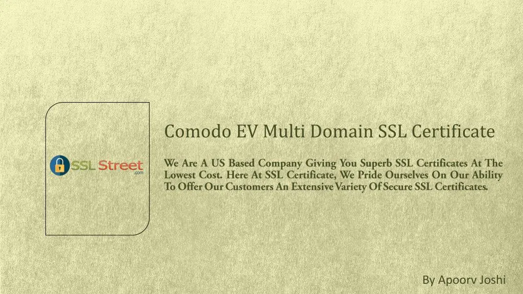 comodo ev multi domain ssl certificate