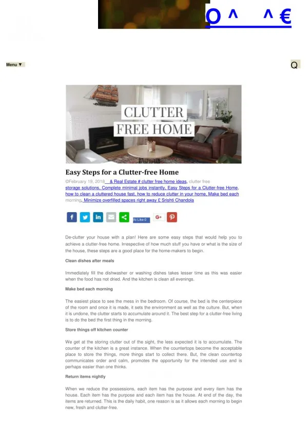 Easy Steps for a Clutter-free Home