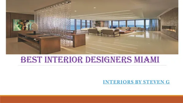Best Interior Designers Miami