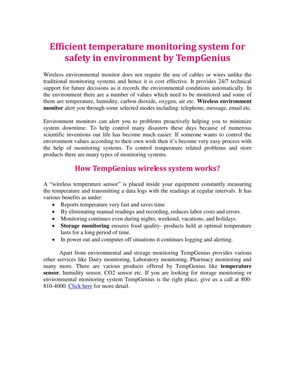 efficient temperature monitoring system