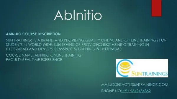 Abinitio Online Training Online Abinitio Training in Hyderabad,india,USA,UK