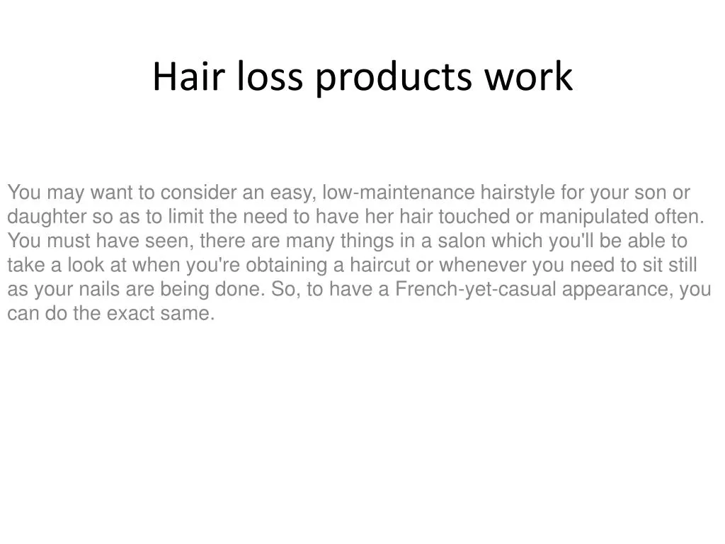 hair loss products work