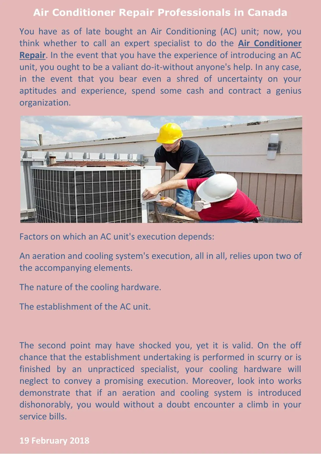 air conditioner repair professionals in canada