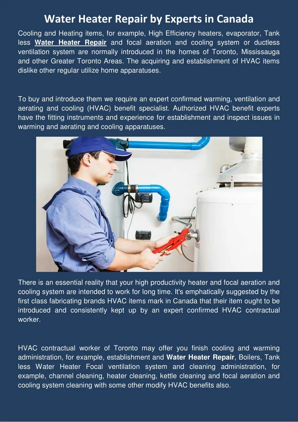 water heater repair by experts in canada cooling