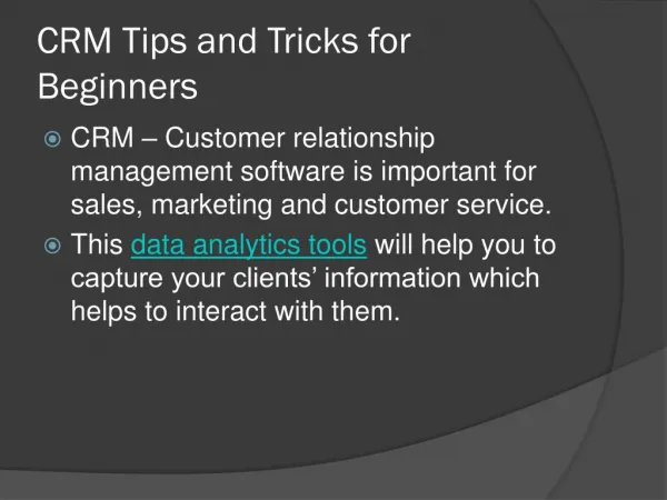 CRM Tips and Tricks for beginners