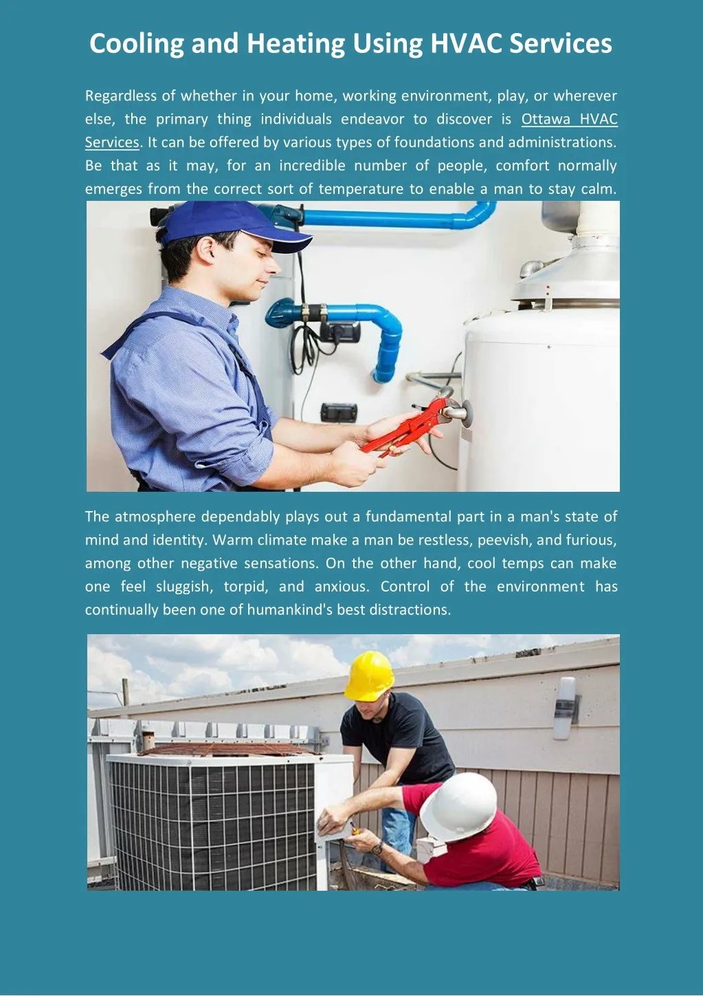 cooling and heating using hvac services
