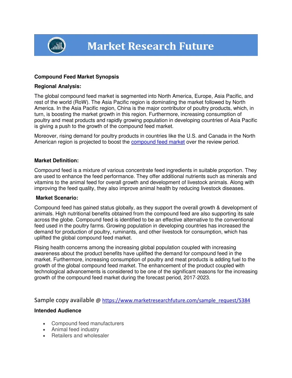 compound feed market synopsis