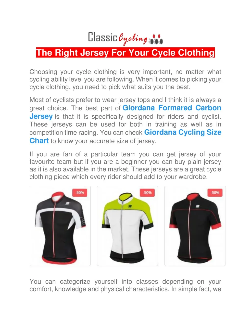 the right jersey for your cycle clothing choosing