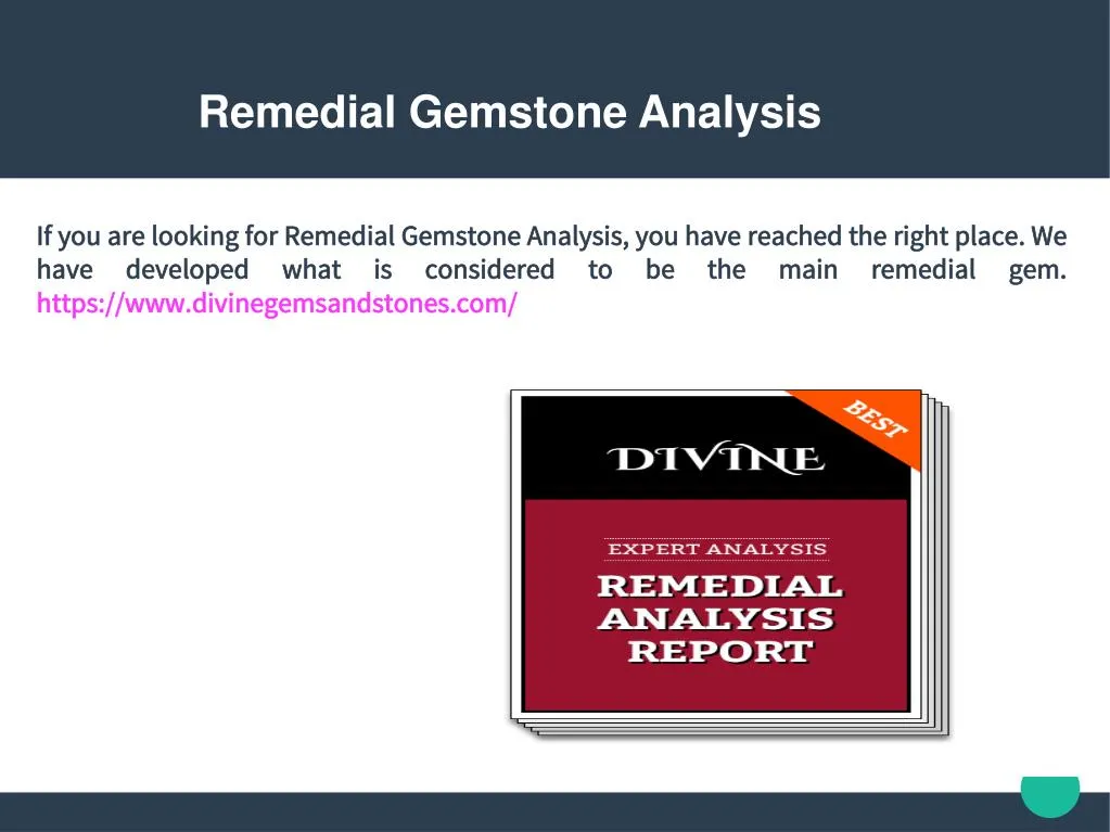 remedial gemstone analysis