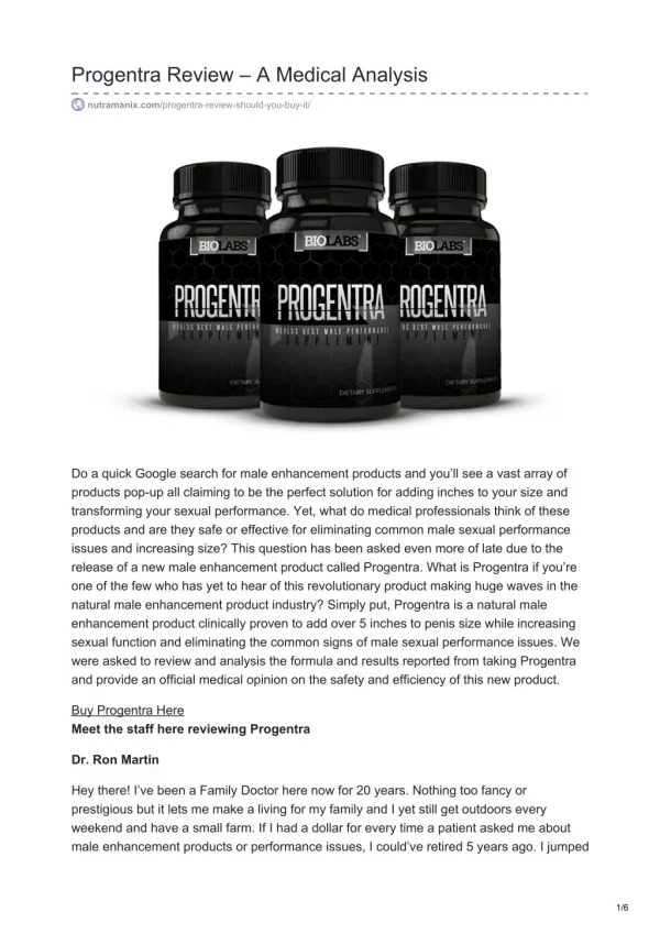 Progentra Review – A Medical Analysis